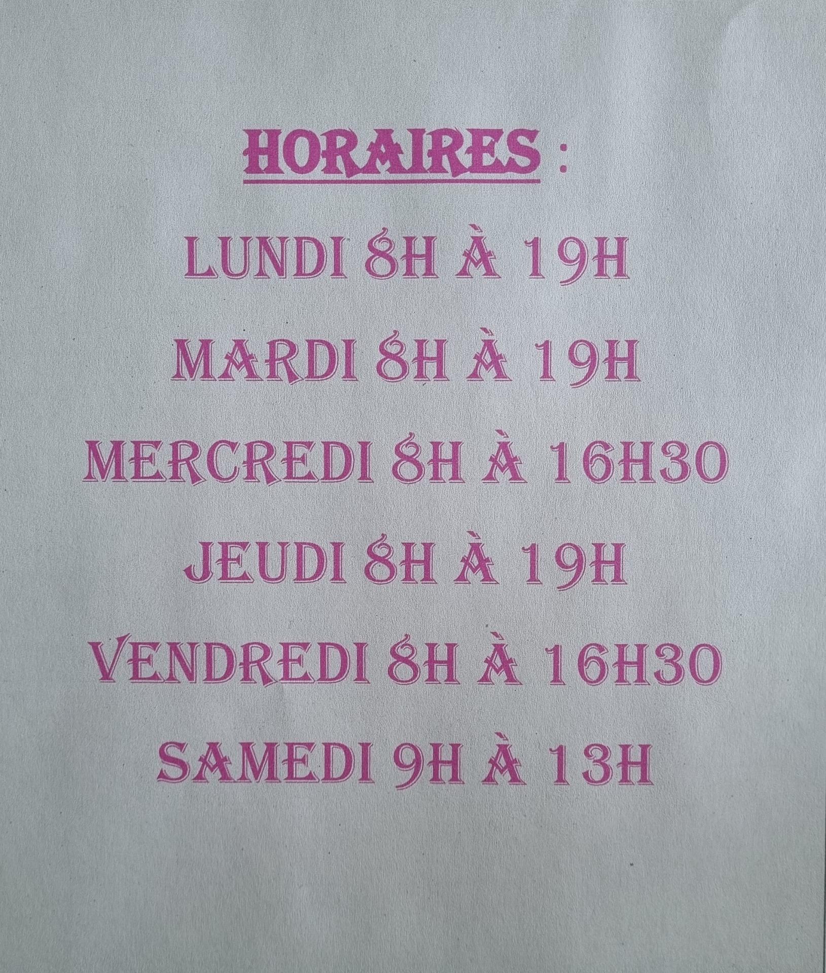 Horaires coiffun